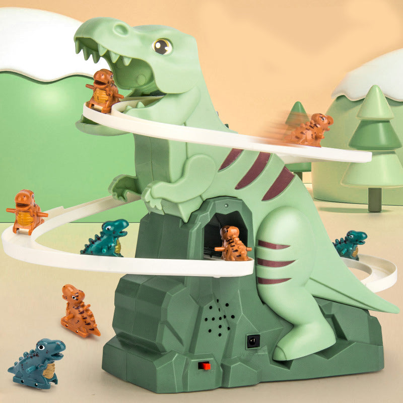 Dino race track climbs automatically – LED lights & sound | kids' toy