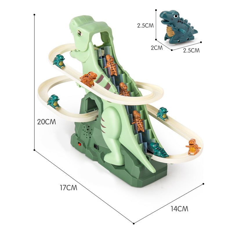 Dino race track climbs automatically – LED lights & sound | kids' toy