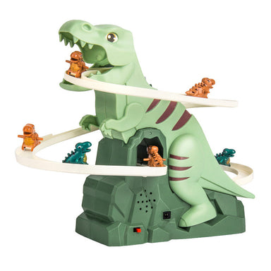 Dino race track climbs automatically – LED lights & sound | kids' toy