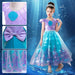 Light-up mermaid princess dress – with crown, wand and wig | Dress-up set