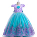 Light-up mermaid princess dress – with crown, wand and wig | Dress-up set