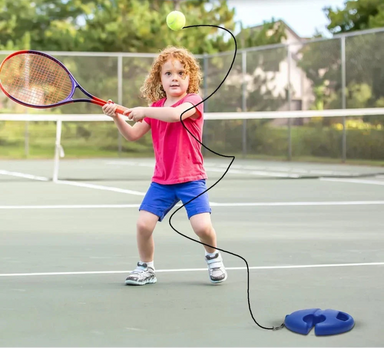 Tennis trainer with elastic and ball – trains technique, control and timing | solo practice