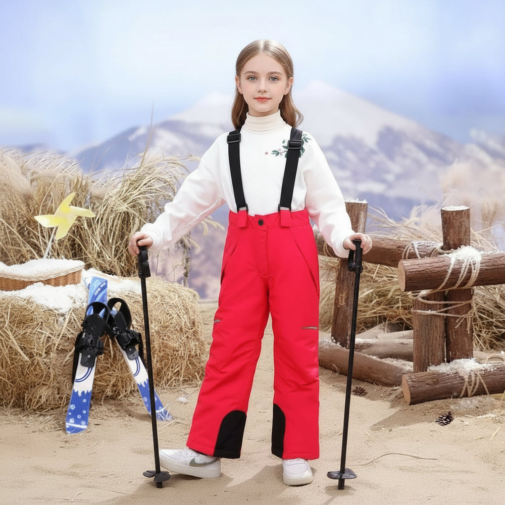 Warm waterproof ski trousers for kids – flexible fit, reflective details | winter sports gear
